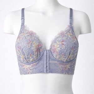 Victoria's Secret Luxe Lingerie Lace Bra Lavender and Peach
